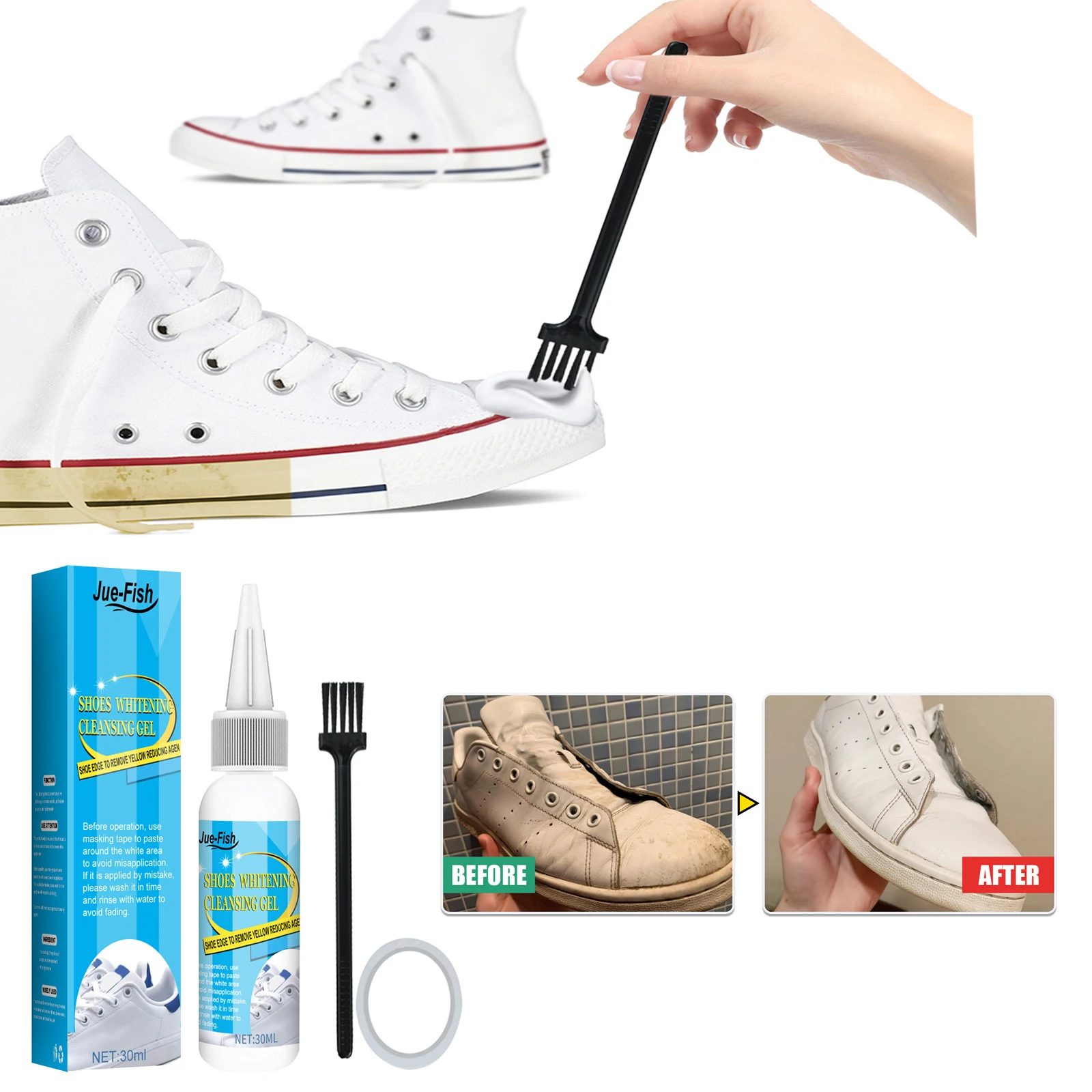 Sneaker Cleaning Kit - Sapatos brancos Gel De Limpeza, Removedor